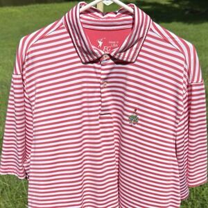 Merion Golf Club Polo Shirt Mens XL Fairway & Greene FG Tech Red White Striped